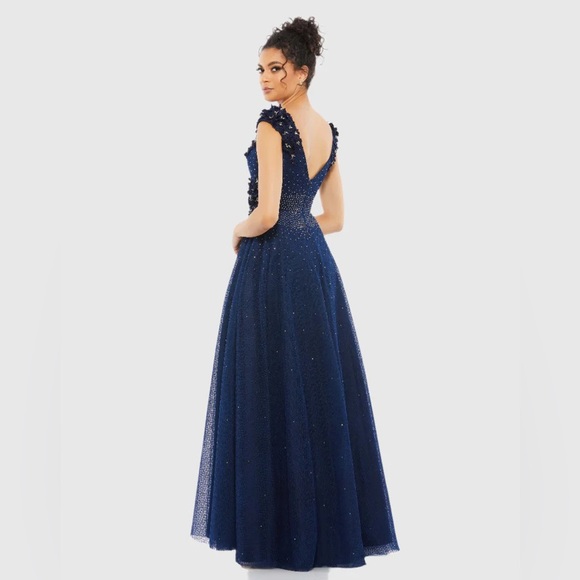 Mac Duggal Midnight Blue Embellished Maxi Dress - Picture 2 of 15